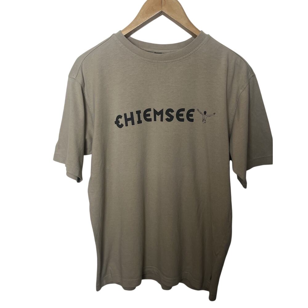 Vintage 90s Chiemsee Graphic T-Shirt Men’s Sz Medium Tan Windsurf Surf Gorpcore